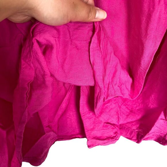 Asos Design Magenta Pink Midi Elastic Waist Casual Skirt Size 4 - Picture 4 of 6